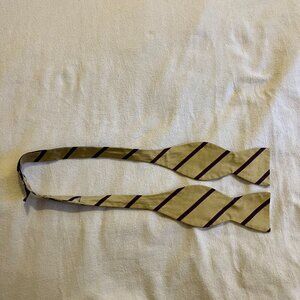 Gold Striped 100% Silk Bowtie